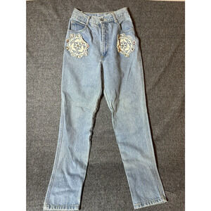 Monique Jeans Juniors 5/6 Blue Lightwash Denim Embroidery 80s Girlhoodcore Beach